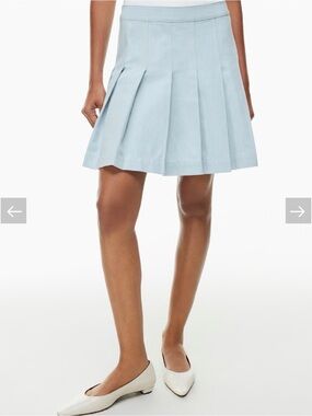 Babaton Light Blue Pleated Mini Skirt